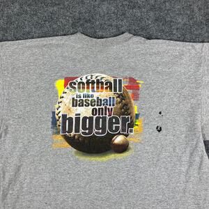 BBS T-Shirt Mens Size 2XL Gray Graphic Softball Baseball Bigger Short Sleeve